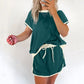 Modieuze tweedelige set van top met korte mouwen en korte broek met colour block design voor vrouwen