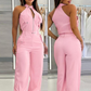 🔥2025 Hot Sale🔥Damesoutfit met mouwloze crop top en hoge taillebroek