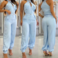 🔥2025 Hot Sale🔥Damesoutfit met mouwloze crop top en hoge taillebroek