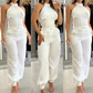 🔥2025 Hot Sale🔥Damesoutfit met mouwloze crop top en hoge taillebroek