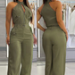 🔥2025 Hot Sale🔥Damesoutfit met mouwloze crop top en hoge taillebroek