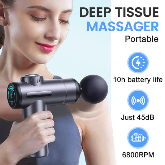💥Portable Deep Tissue Massager with 6 Speeds & 4 Heads🎁
