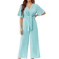 🔥Tijdelijke aanbieding - 49% korting🔥Jumpsuit met elegante V-hals en brede tailleband voor dames
