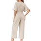 🔥Tijdelijke aanbieding - 49% korting🔥Jumpsuit met elegante V-hals en brede tailleband voor dames