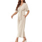 🔥Tijdelijke aanbieding - 49% korting🔥Jumpsuit met elegante V-hals en brede tailleband voor dames