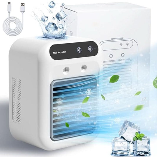 ❄️50% korting🌬️ Mini-luchtkoeler 3-in-1 – Koelt, bevochtigt en geeft een heerlijke geur! Perfect voor op je bureau en in je slaapkamer