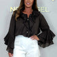 🎁 Korting zojuist verlaagd🎁 Elegante blouse met knoopsluiting en ruches voor dames