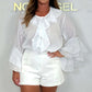 🎁 Korting zojuist verlaagd🎁 Elegante blouse met knoopsluiting en ruches voor dames