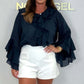 🎁 Korting zojuist verlaagd🎁 Elegante blouse met knoopsluiting en ruches voor dames