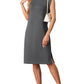 🌸Uitverkoop 50% korting |Dames Ronde Hals Loose Split Strijkvrije Midi Jurk met Zakken