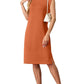 🌸Uitverkoop 50% korting |Dames Ronde Hals Loose Split Strijkvrije Midi Jurk met Zakken