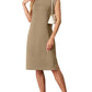 🌸Uitverkoop 50% korting |Dames Ronde Hals Loose Split Strijkvrije Midi Jurk met Zakken