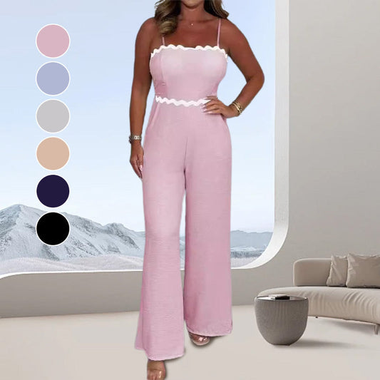Elegante Dames Sling Jumpsuit met Ingebouwde Beha