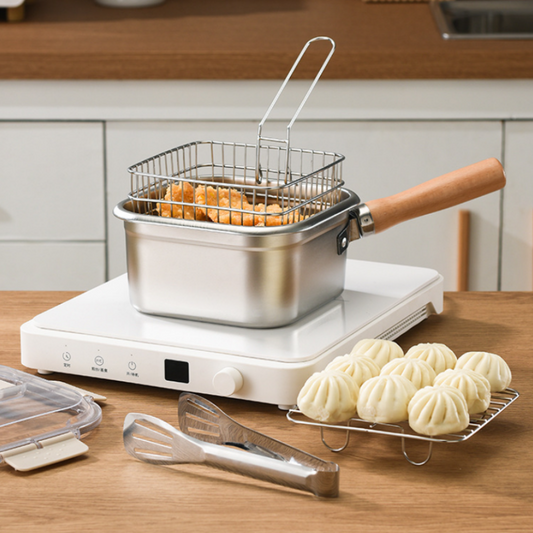 ⌛Tijdelijk aanbod 50% korting 🫕Multifunctionele Frituurset – Frituren, Koken, Vershouden & Groenten Wassen