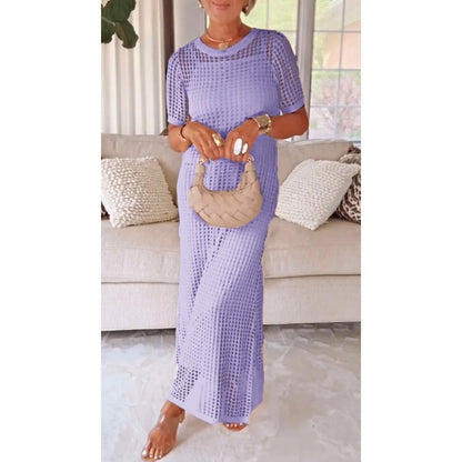 🌺Zomerspecial - 50% korting 🌺 Lange damesjurk met uitsnijding - tweedelige set