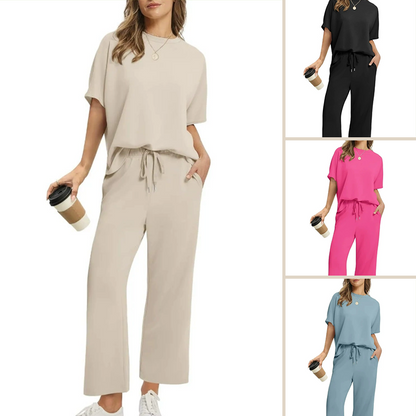 🌸Nieuwe collectie 50% KORTING 💖  Set van zachte, casual top en broek voor dames