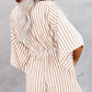 Gestreepte V-hals jumpsuit shorts voor dames