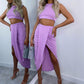 🌸Nieuwe collectie 50% KORTING💖 Set van een slanke mouwloze top en onregelmatige midi-rok