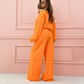 🔥Gratis verzending🔥  Modieuze en minimalistische ronde nek Top en breedbeenbroek 2-delige set