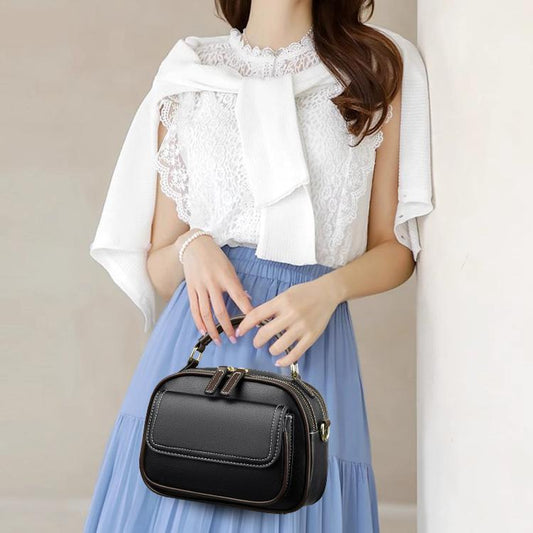 ✨Uitverkoop 50% korting✨Elegante dubbele laag brede riem Crossbody handtas👜