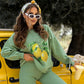 Stijlvolle sweatshirt met print en broek 2-delige set