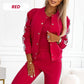 👩‍🦱 Conjunto de 3 Piezas de Chaqueta y Pantalón de Béisbol para Mujer – Estilo Deportivo y Cómodo ✨⚾