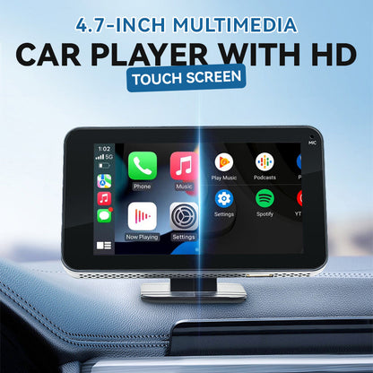 📱4,7-inch HD-touchscreen multimediaspeler voor in de auto — Met een simpele veegbeweging verandert uw auto in een slim entertainmentcentrum! 🚗✨