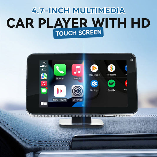 📱4,7-inch HD-touchscreen multimediaspeler voor in de auto — Met een simpele veegbeweging verandert uw auto in een slim entertainmentcentrum! 🚗✨