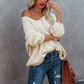 Tijdelijke aanbieding - 50% korting✨Dames off-the-shoulder trui losse lichtgewicht pullover top