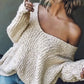 Tijdelijke aanbieding - 50% korting✨Dames off-the-shoulder trui losse lichtgewicht pullover top