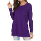 Casual effen top met lange mouwen