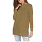 Casual effen top met lange mouwen
