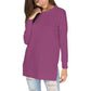 Casual effen top met lange mouwen
