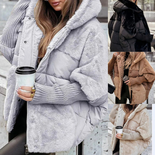 🔥Wintervoorverwarming - enorme kortingen🔥Luxe Dames Oversized Gebreide Puffer Jas – Winter Must-Have met Patchwork Design & Maximum Warmte!