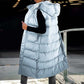 ❄️ Dames Lange Donsvest – Afneembare Kap, Rits & Knopen – Warme Elegantie Voor Ieder Seizoen!