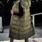 ❄️ Dames Lange Donsvest – Afneembare Kap, Rits & Knopen – Warme Elegantie Voor Ieder Seizoen!