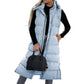 ❄️ Dames Lange Donsvest – Afneembare Kap, Rits & Knopen – Warme Elegantie Voor Ieder Seizoen!