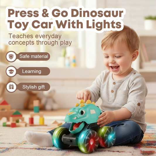 🦖2025 Hot Sale --50% Korting🚙Press & Go Dinosaurus Speelgoedauto met Lichtjes🎁