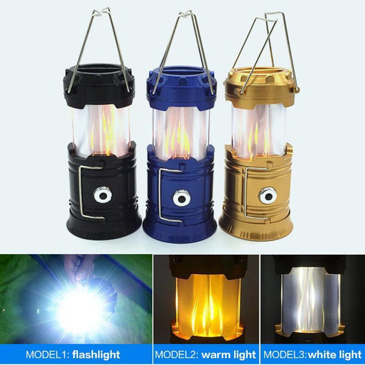 🧰3-in-1-Campinglaterne mit LED-Flamme