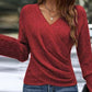 “Camiseta de punto para mujer con cuello en V ✨ Elegante y cómoda 🚚 Envío Gratis”