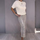 ✨Nieuwjaarsaanbieding 2026👚Tweedelige damesset: gebreide top en paillettenrok💕