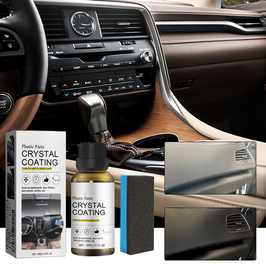 Kunststof onderdelen met kristalcoating en spons