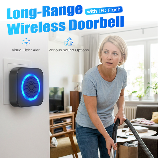 ⚡FLASH SALE📶Draadloze deurbel met groot bereik en LED-flitser🔔Essentieel voor thuis