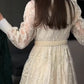 🎀Vintage geborduurde jurk met lantaarnmouwen💃