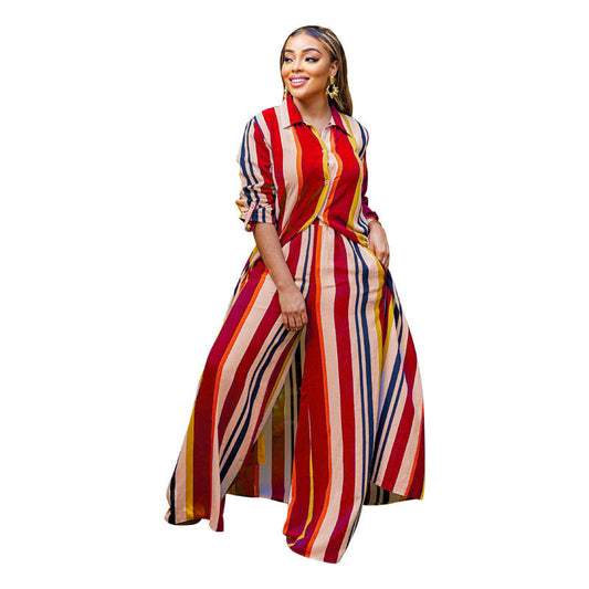 🥳2026 HOT SALE🥳💞50K+ VERKOCHT!👵☕ 50% KORTING! 2-delige gestreepte outfit – Twee manieren om te dragen! Top met lange mouwen + comfortabele broek. Mix & match of draag ze samen. Zachte, ademende en eenvoudige stijl. Je nieuwe favoriet. 🌸👚