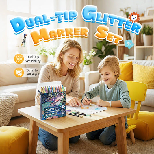 ✨ Nieuw voor 2026 | 24 glittermarkers met dubbele punt | Laat je creaties stralen 🎨【-50%】