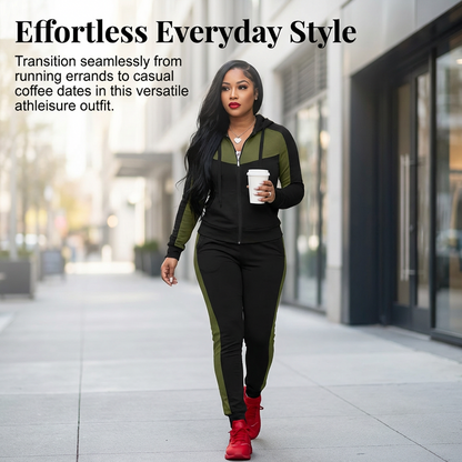 🔥Aanbieding: Tweedelig trainingspak met kleurblokken voor dames