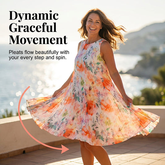 💖50% KORTING! Mouwloze plooirokjurk met bloemenprint voor dames