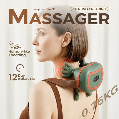 4D Draagbare Nek- en Schoudermassager met Warmte 🔥 Geniet van een massage, verbrand vet en verlicht nekpijn en spanning ✨