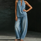 💥🎀Zomer Retro Wassen Jeans Set – Rechte Relax Broek Dames🎁 Natuurlijke Look + Gratis Verzending💫✨💃